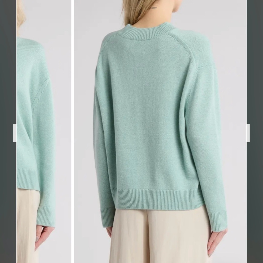 TWP Boy Crewneck Cashmere Sweater in Aqua Size XS - Picture 3 of 8